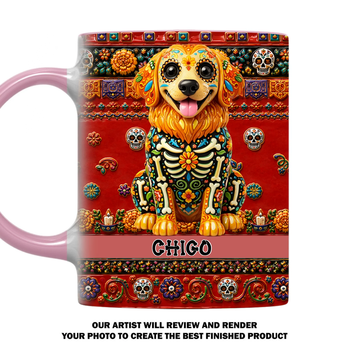 Custom Christmas Birthday Gifts For Pet Lovers • Mexican Folk Art Pet - Personalized Accent Mug