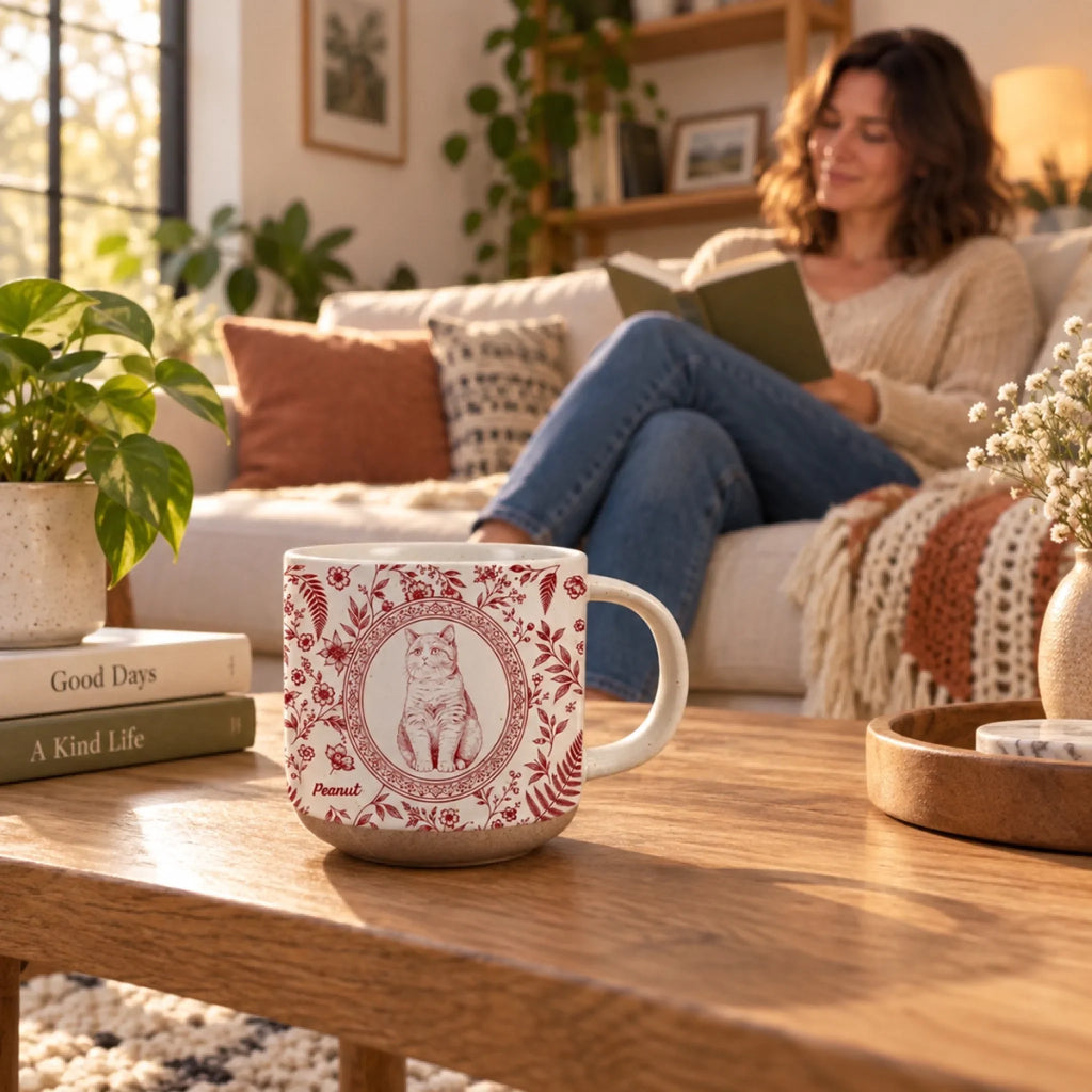 Custom Christmas Birthday Gifts For Pet Lovers • Love Comes With Four Paws - Personalized Pottery Mug
