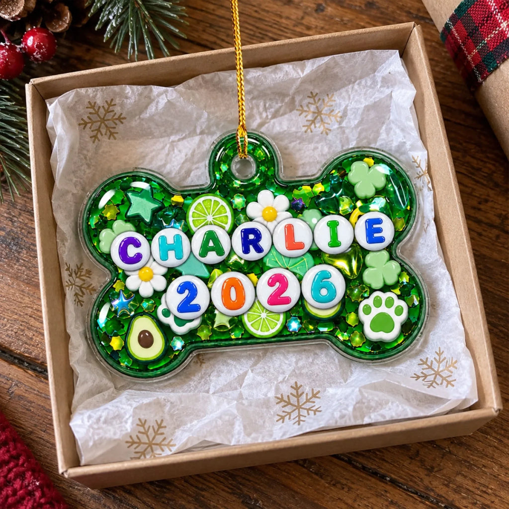 Custom Christmas Decor Home Birthday Gifts For Dog Mom, Dog Lovers • Letter Bead Pawfection - Personalized 3D Effect Acrylic Ornament