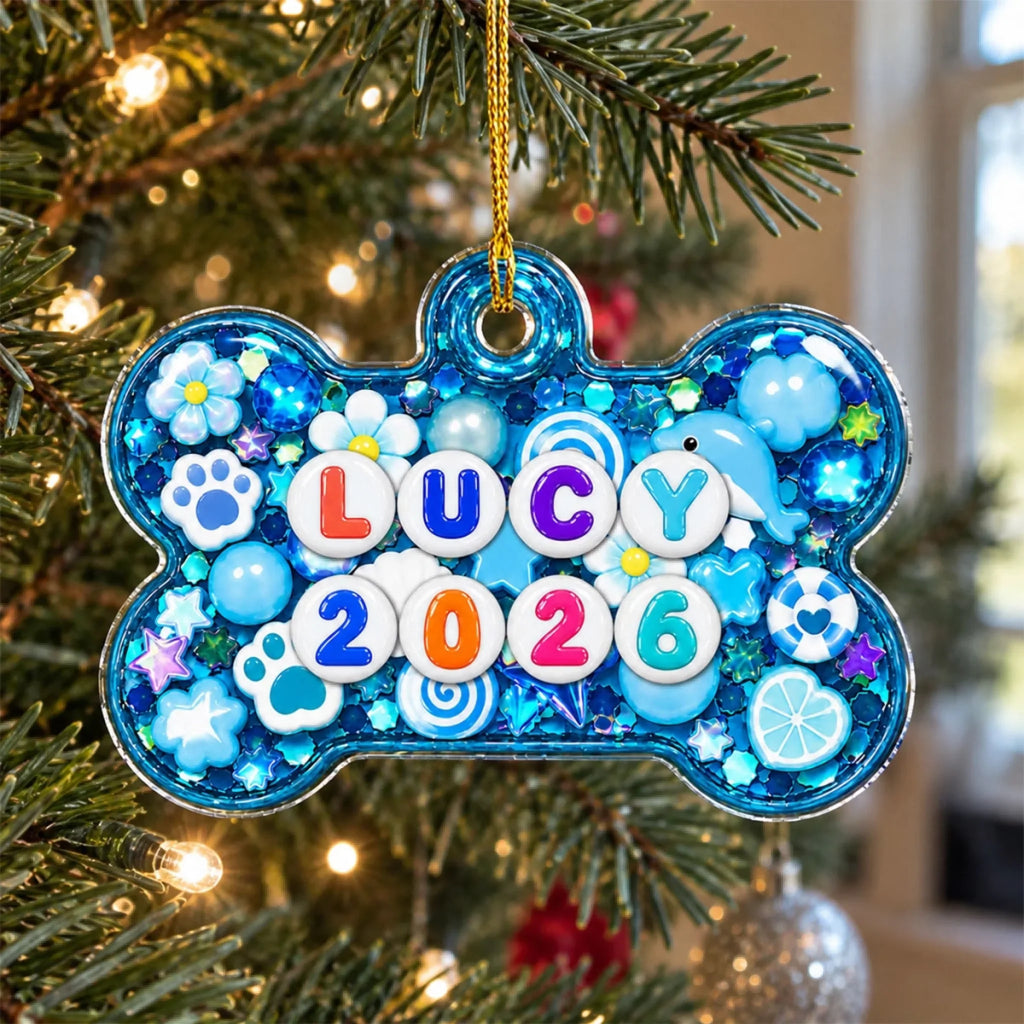 Custom Christmas Decor Home Birthday Gifts For Dog Mom, Dog Lovers • Letter Bead Pawfection - Personalized 3D Effect Acrylic Ornament