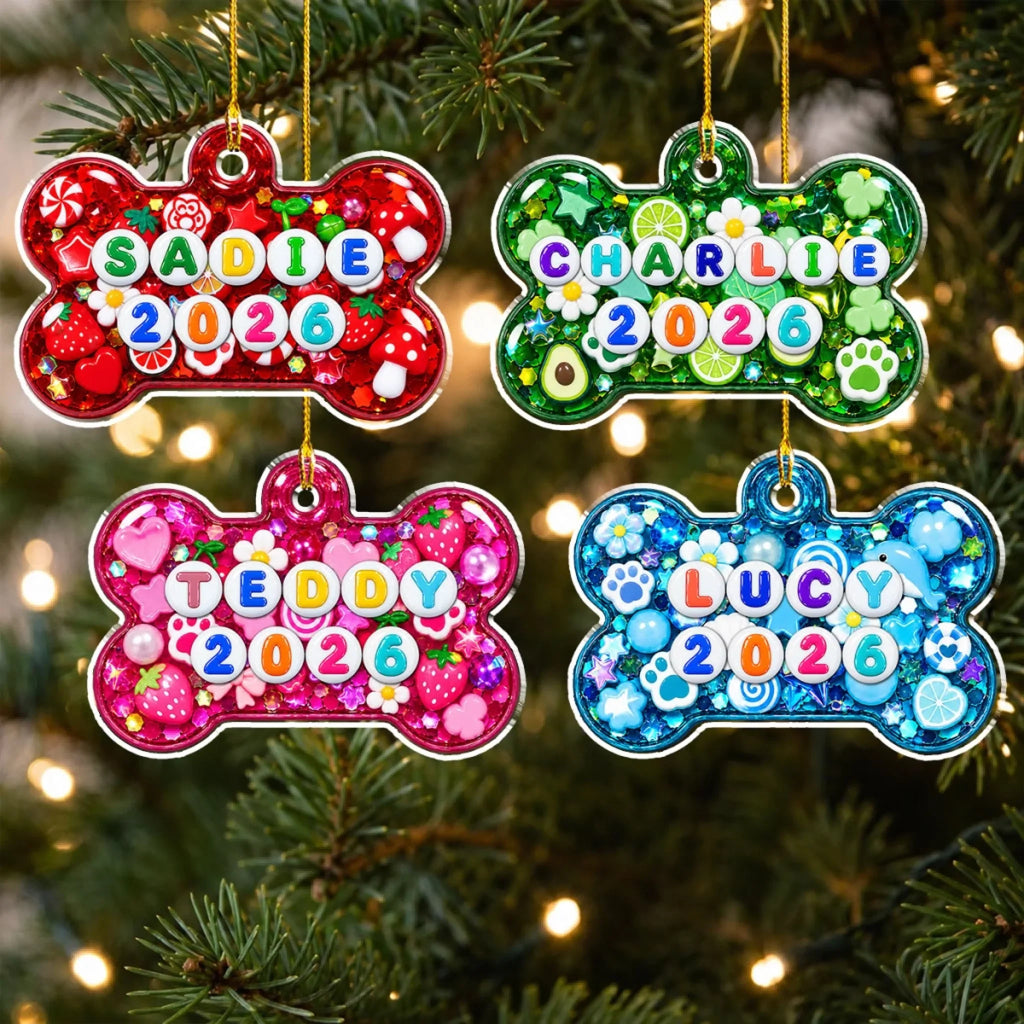 Custom Christmas Decor Home Birthday Gifts For Dog Mom, Dog Lovers • Letter Bead Pawfection - Personalized 3D Effect Acrylic Ornament