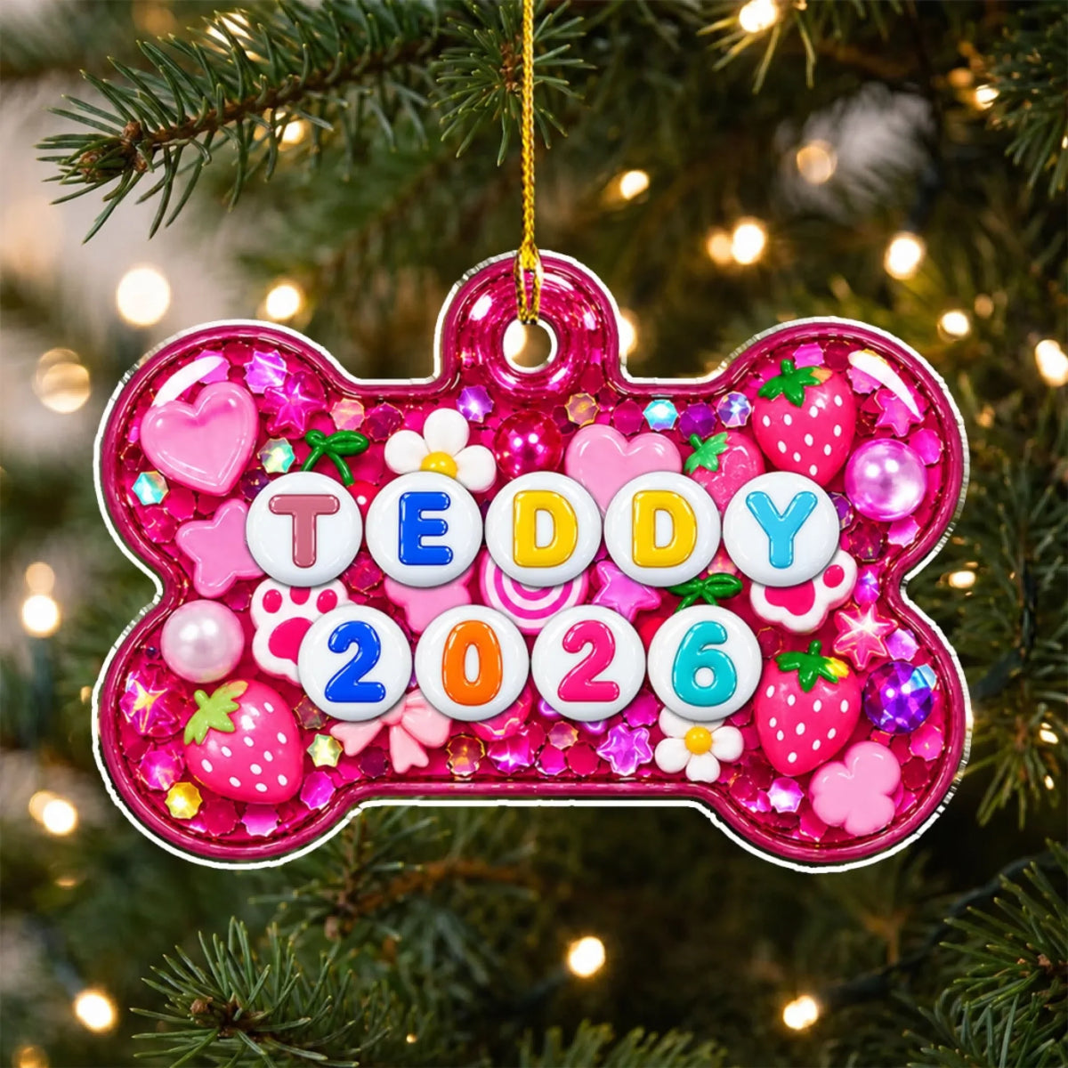 Custom Christmas Decor Home Birthday Gifts For Dog Mom, Dog Lovers • Letter Bead Pawfection - Personalized 3D Effect Acrylic Ornament