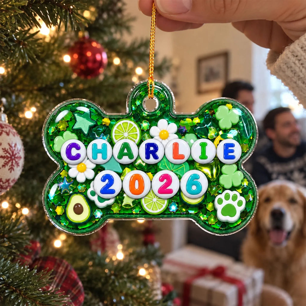 Custom Christmas Decor Home Birthday Gifts For Dog Mom, Dog Lovers • Letter Bead Pawfection - Personalized 3D Effect Acrylic Ornament