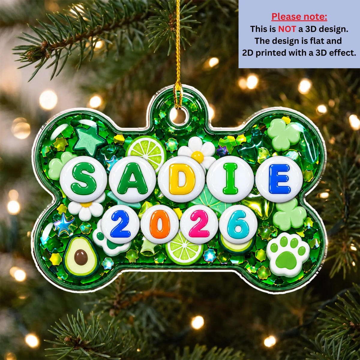 Custom Christmas Decor Home Birthday Gifts For Dog Mom, Dog Lovers • Letter Bead Pawfection - Personalized 3D Effect Acrylic Ornament