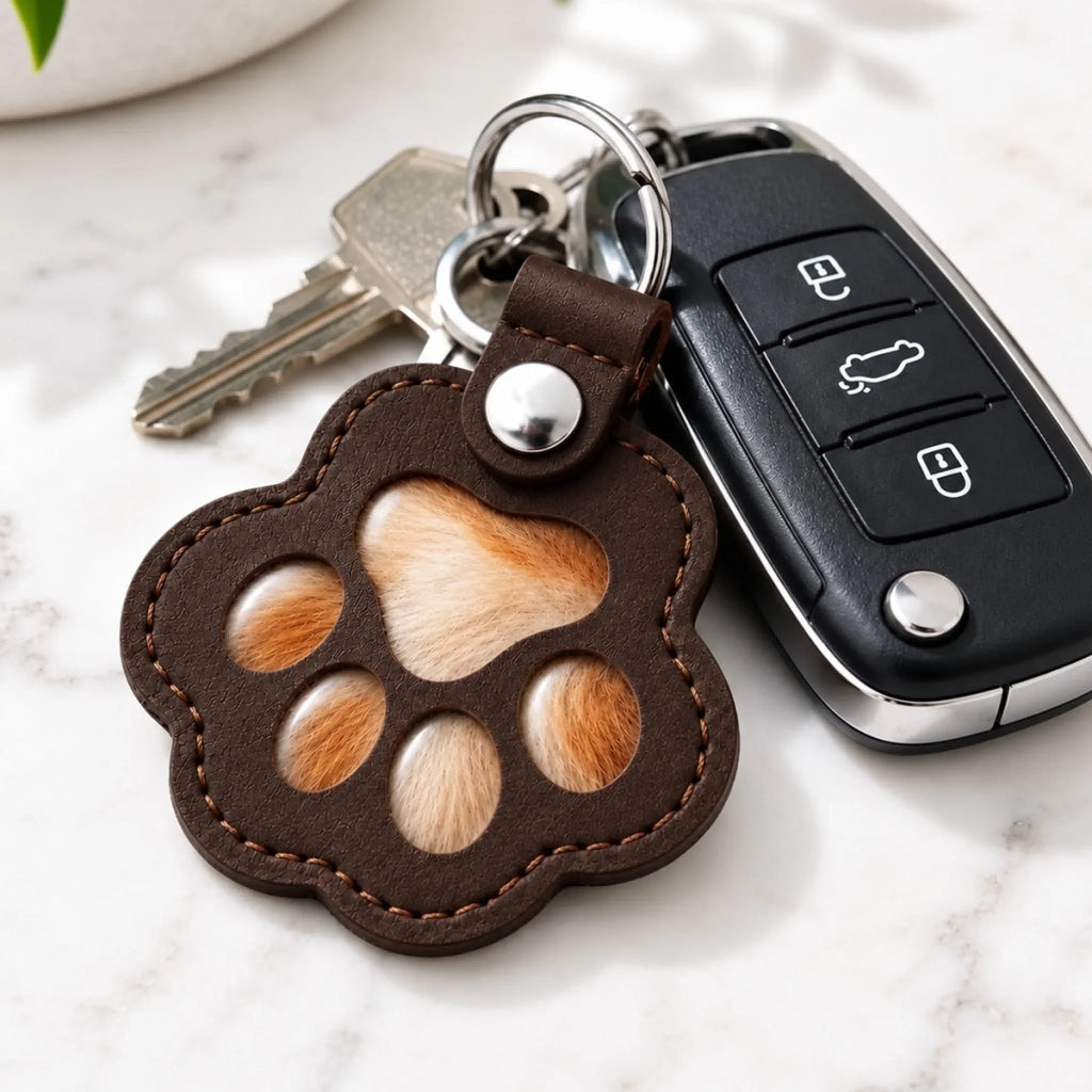 Custom Photo Pet Memorial Coin Keychain, Sympathy Keepsake for Pet Loss • Carried With Love - Personalized Pet Fur Keychain