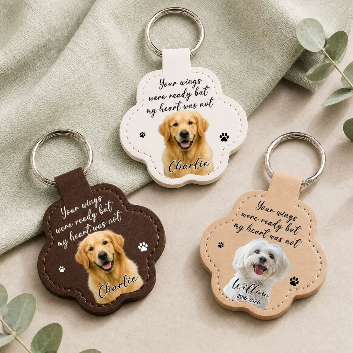 Custom Photo Pet Memorial Coin Keychain, Sympathy Keepsake for Pet Loss • Carried With Love - Personalized Pet Fur Keychain