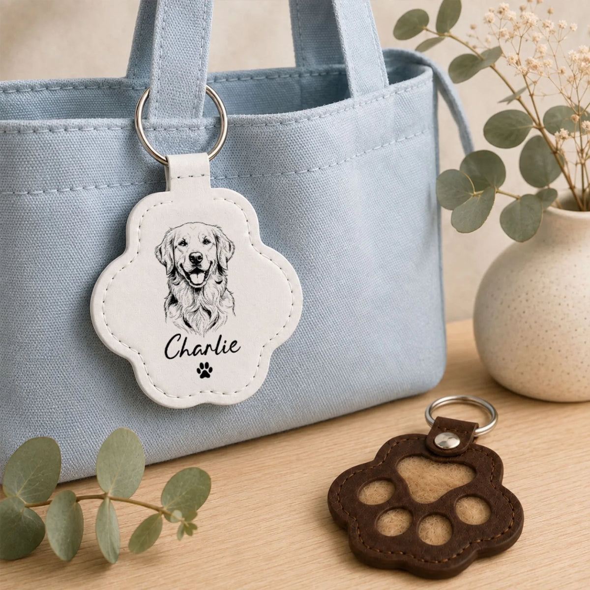 Forever By My Side - Personalized Pet Fur Keychain