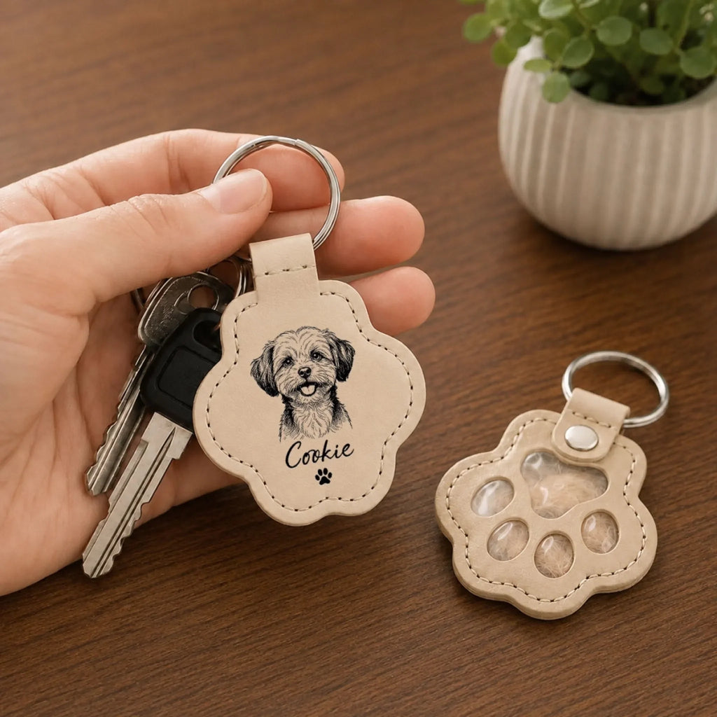 Forever By My Side - Personalized Pet Fur Keychain