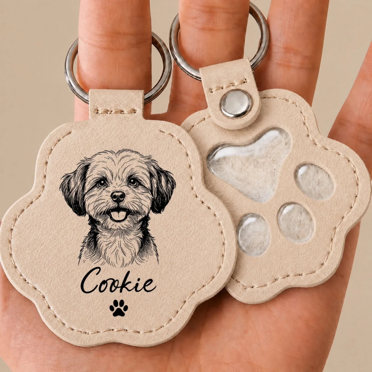 Forever By My Side - Personalized Pet Fur Keychain