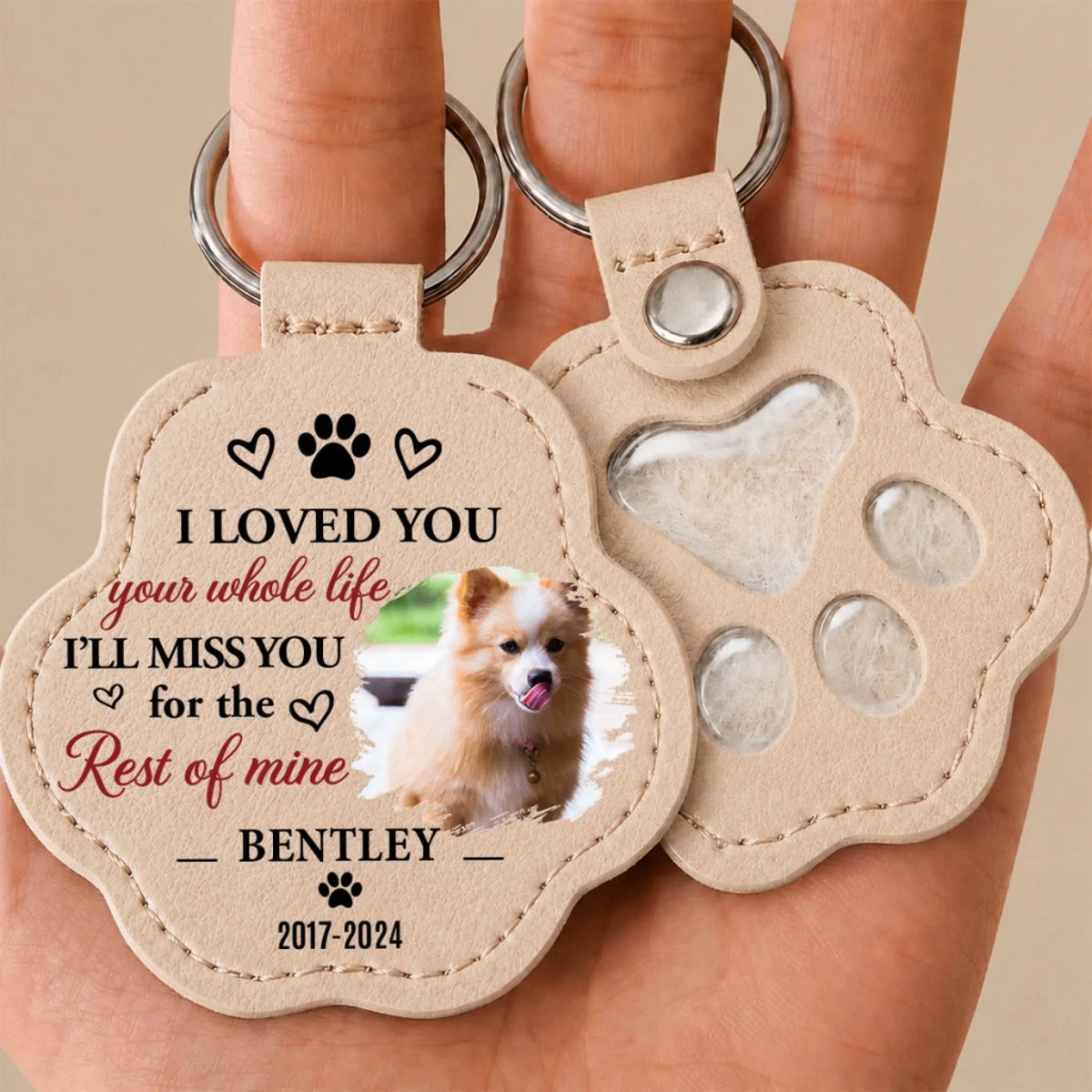 Love Your Whole Life - Personalized Pet Fur Keychain