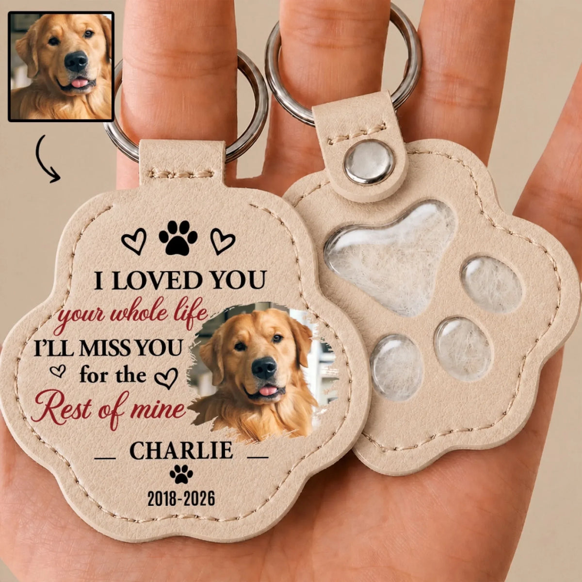 Love Your Whole Life - Personalized Pet Fur Keychain