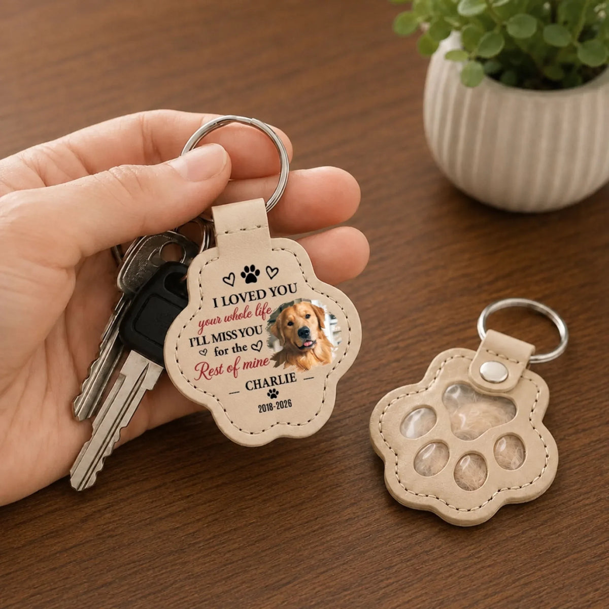 Love Your Whole Life - Personalized Pet Fur Keychain