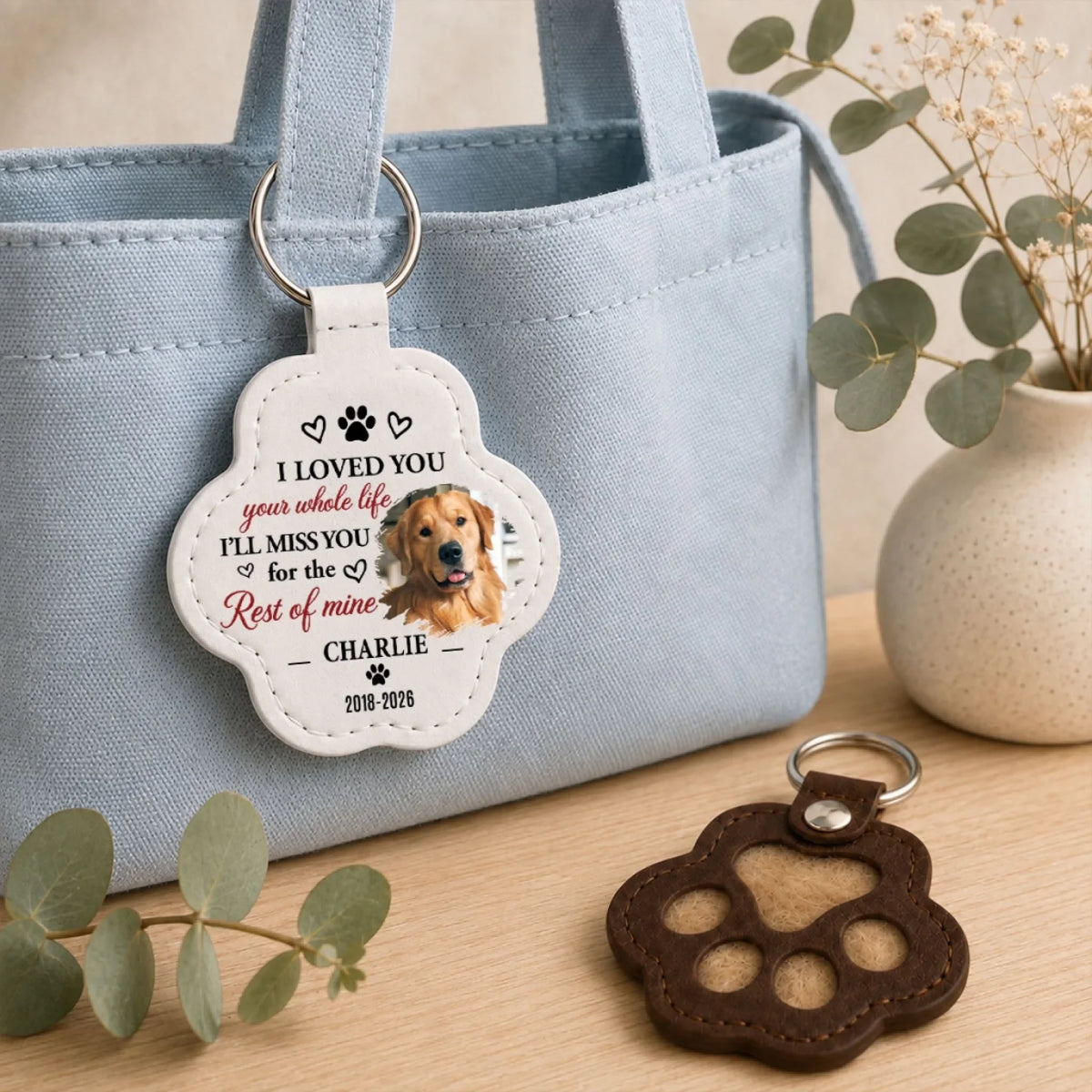 Love Your Whole Life - Personalized Pet Fur Keychain