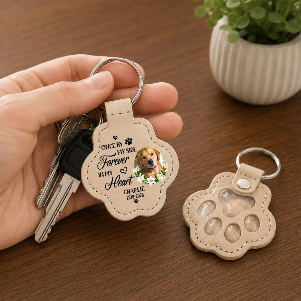 Always Love You - Personalized Pet Fur Keychain