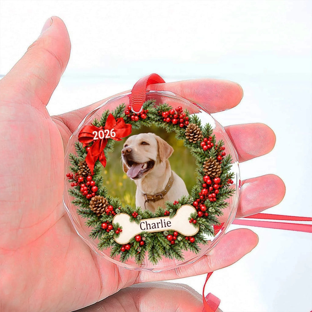 Custom Christmas Memorial Sympathy Gifts For Dogs, Cats • Forever In My Heart Christmas - Personalized Glass Ornament
