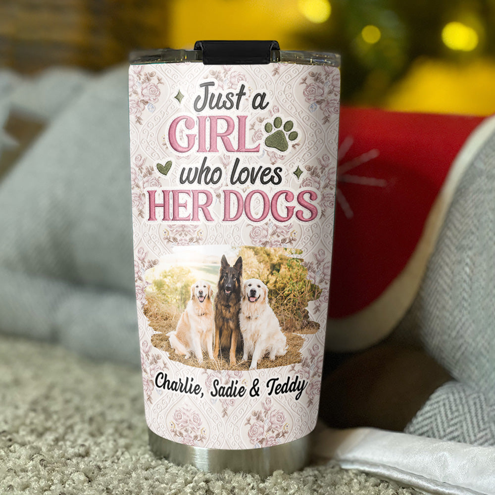 Custom Photo Mother's day Birthday Gifts For Dog Mom, Dog Lovers • Letter To You Photo - Personalized 3D Effect Tumbler