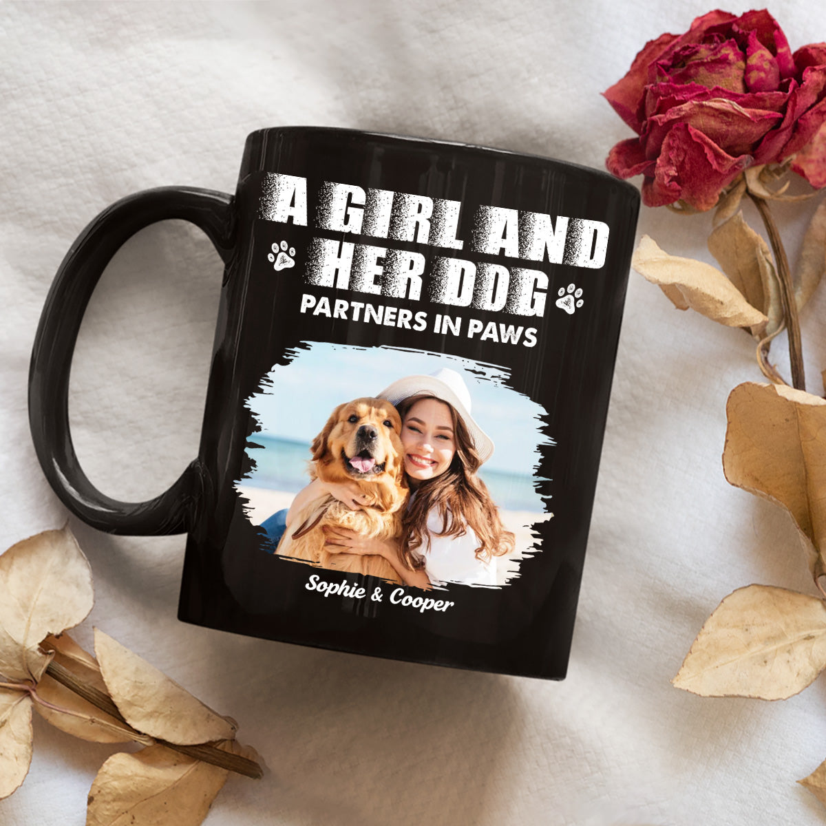 Custom Photo Christmas Birthday Gifts For Dog Mom, Dog Lovers • Best Partner To Me Photo - Personalized Coffee Mug