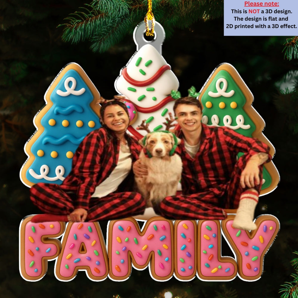 Custom Christmas Decor Home Birthday Gifts For Pet Lovers • Sweet Family Tree Ver Photo - Personalized Acrylic Ornament