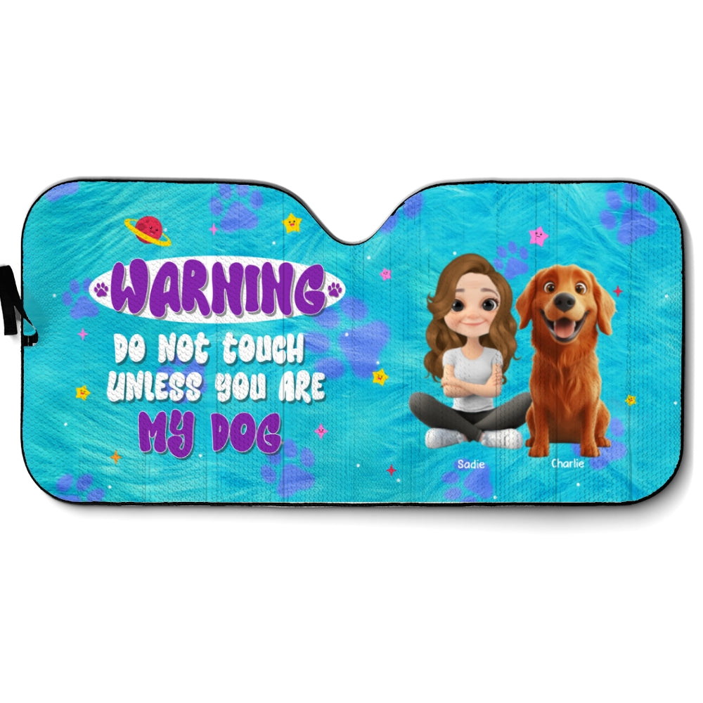 Custom Christmas Birthday Gifts Car Accessories for Dog Parents • Baby Dog Monster - Personalized Car Sunshade
