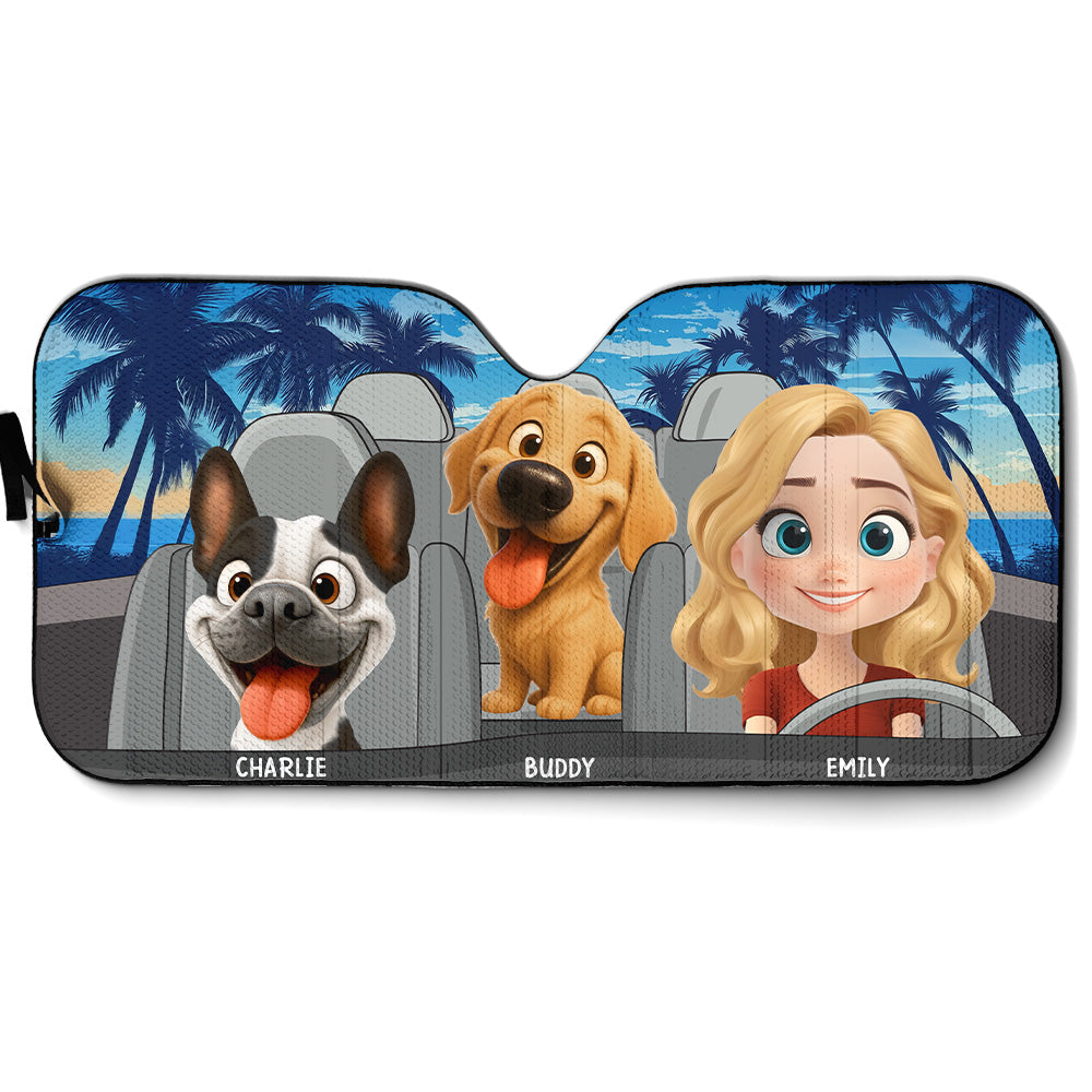 Trip With My Dogs - Personalized Car Sunshade
