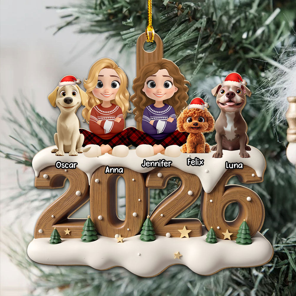 Custom Christmas Decor Home Birthday Gifts For Dog Lovers • Together This Year Onwards - Personalized 3D Effect Wood Ornament