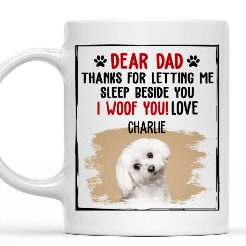 Custom Photo Mother's day Birthday Gifts For Dog Mom, Dog Lovers • Sleeping Beside Mommy Is My Favorite Photo - Personalized Coffee Mug
