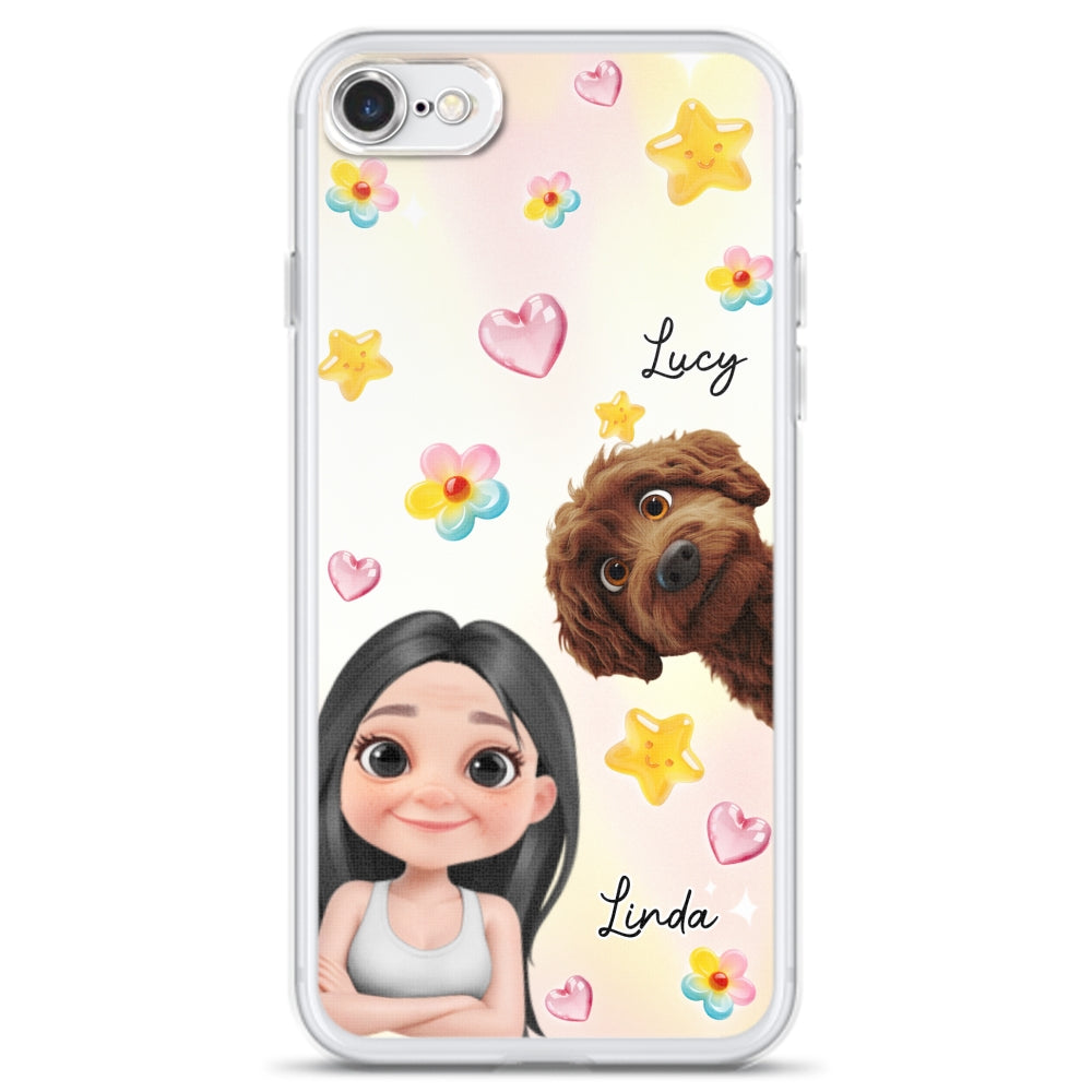 Sweet Girl Love Dogs - Personalized 3D Effect Phone Case