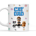 Custom Father's day Birthday Gifts For Cat Dad, Cat Lovers • Sponge Cat Dad - Personalized 3D Inflated Effect Mug
