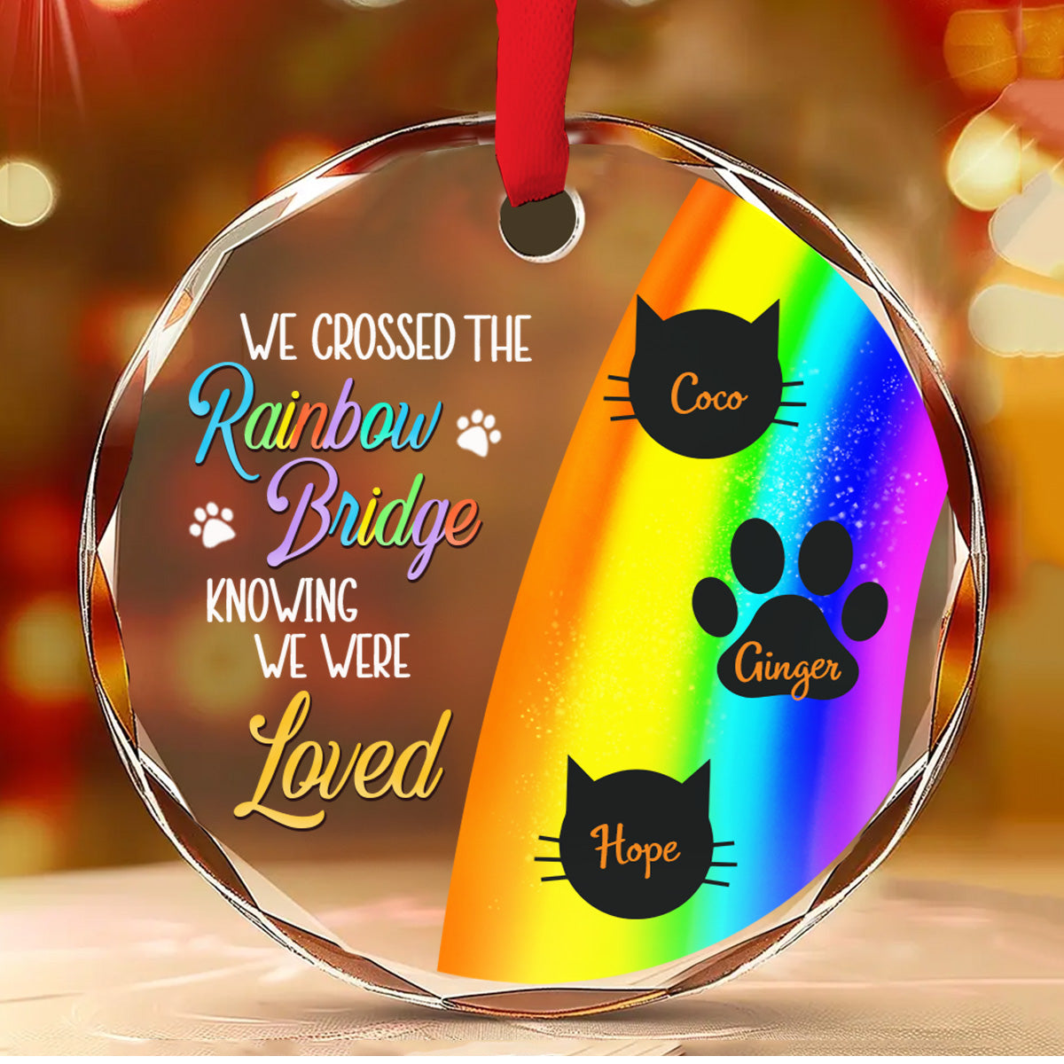 Custom Christmas Memorial Sympathy Gifts For Dogs, Cats • Thanks For Everything I Had A Great Time - Personalized Glass Ornament