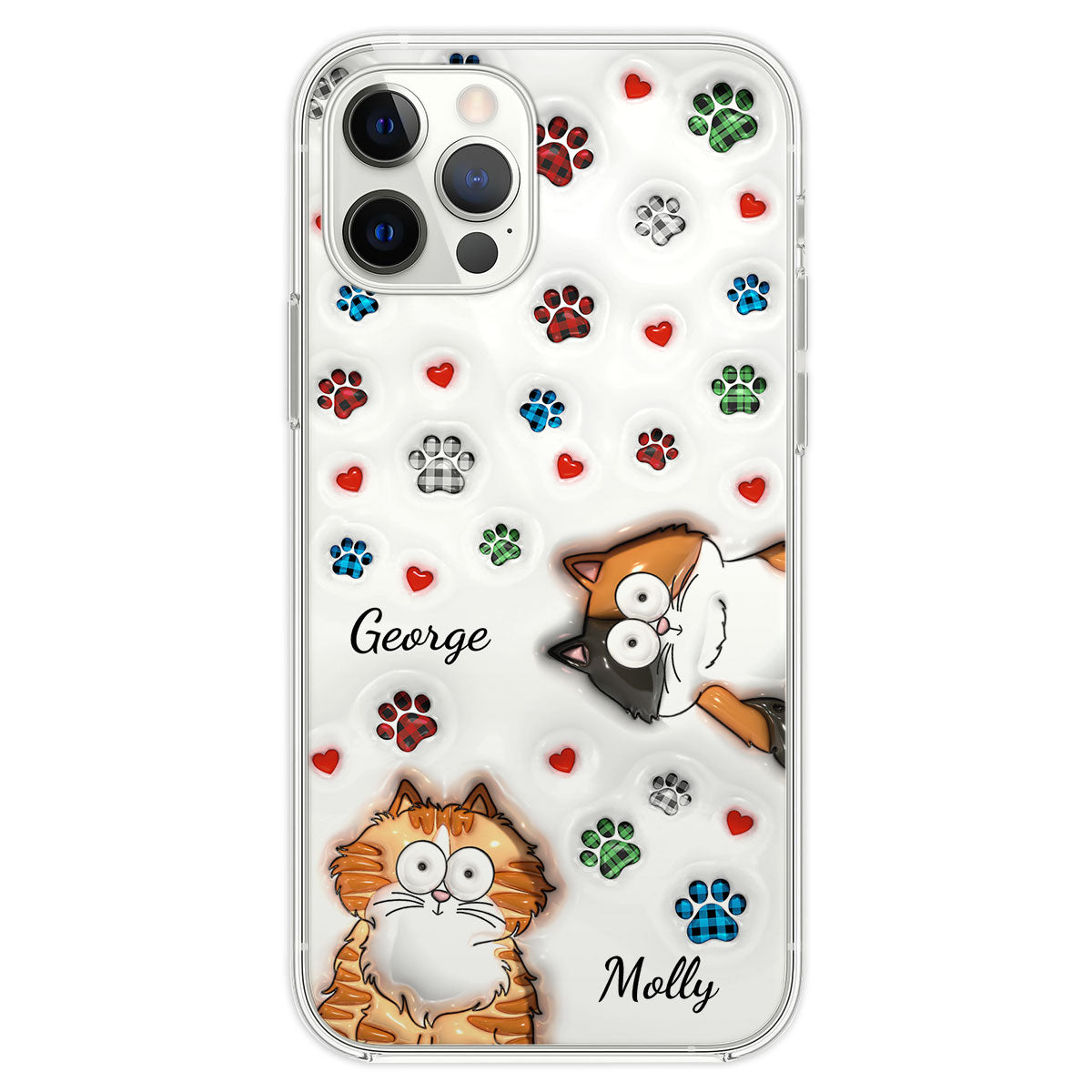 Lovely Cat Babies - Personalized 3D Inflated Effect Phone Case