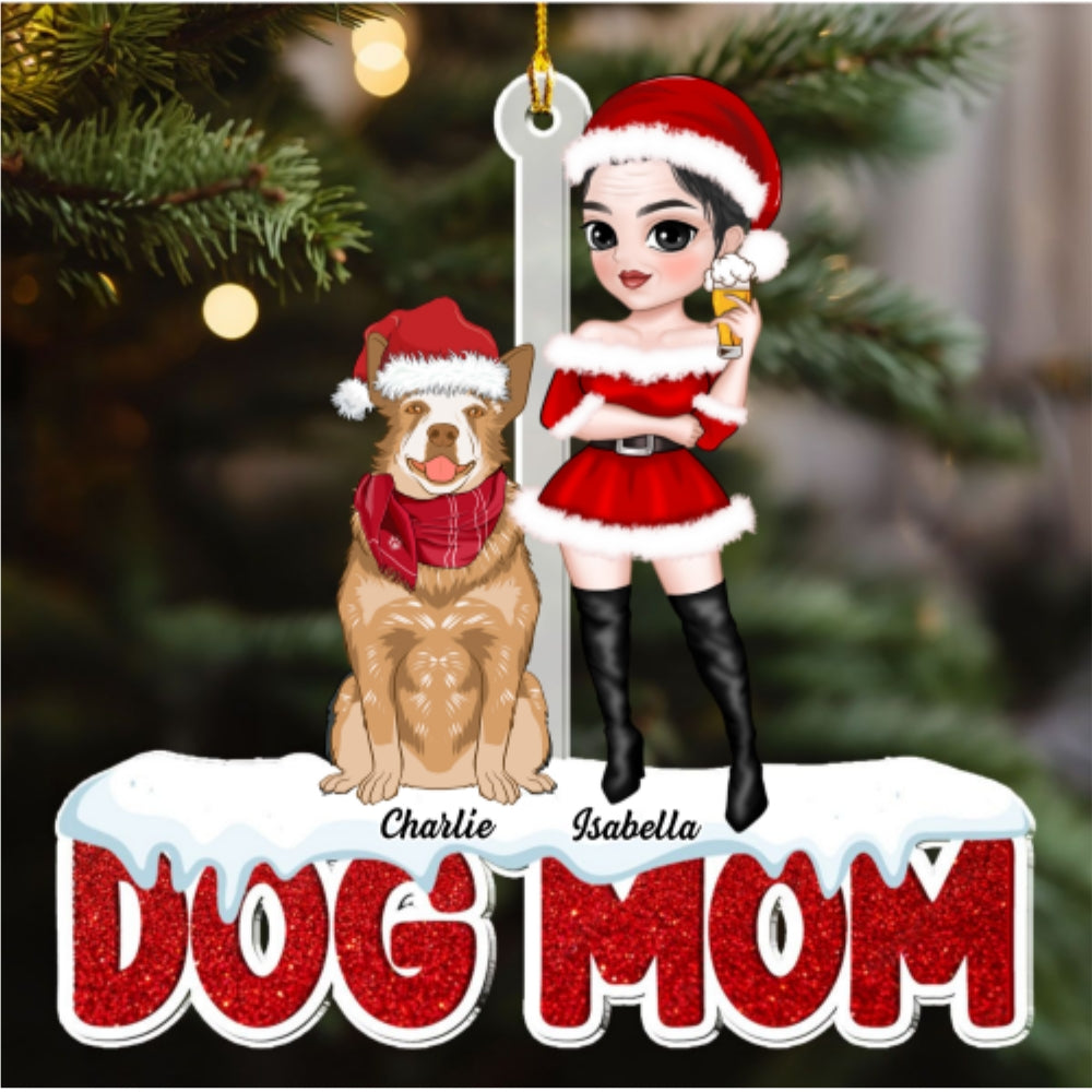 Dog Mom Christmas - Personalized Acrylic Ornament