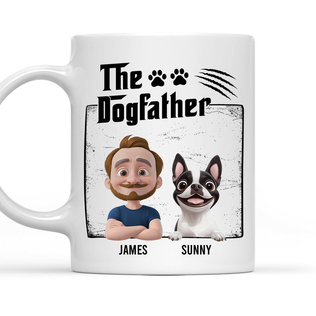 Custom Father's day Birthday Gifts For Dog Dad, Dog Lovers • The Dogfather - Personalized Coffee Mug
