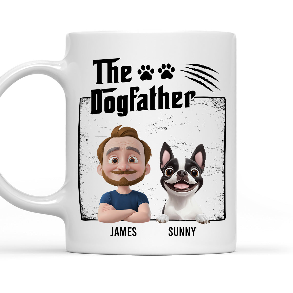 Custom Father's day Birthday Gifts For Dog Dad, Dog Lovers • The Dogfather - Personalized Coffee Mug