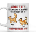 Custom Father's day Birthday Gifts For Cat Dad, Cat Lovers • Admit It Cat Dad - Personalized 3D Inflated Effect Mug