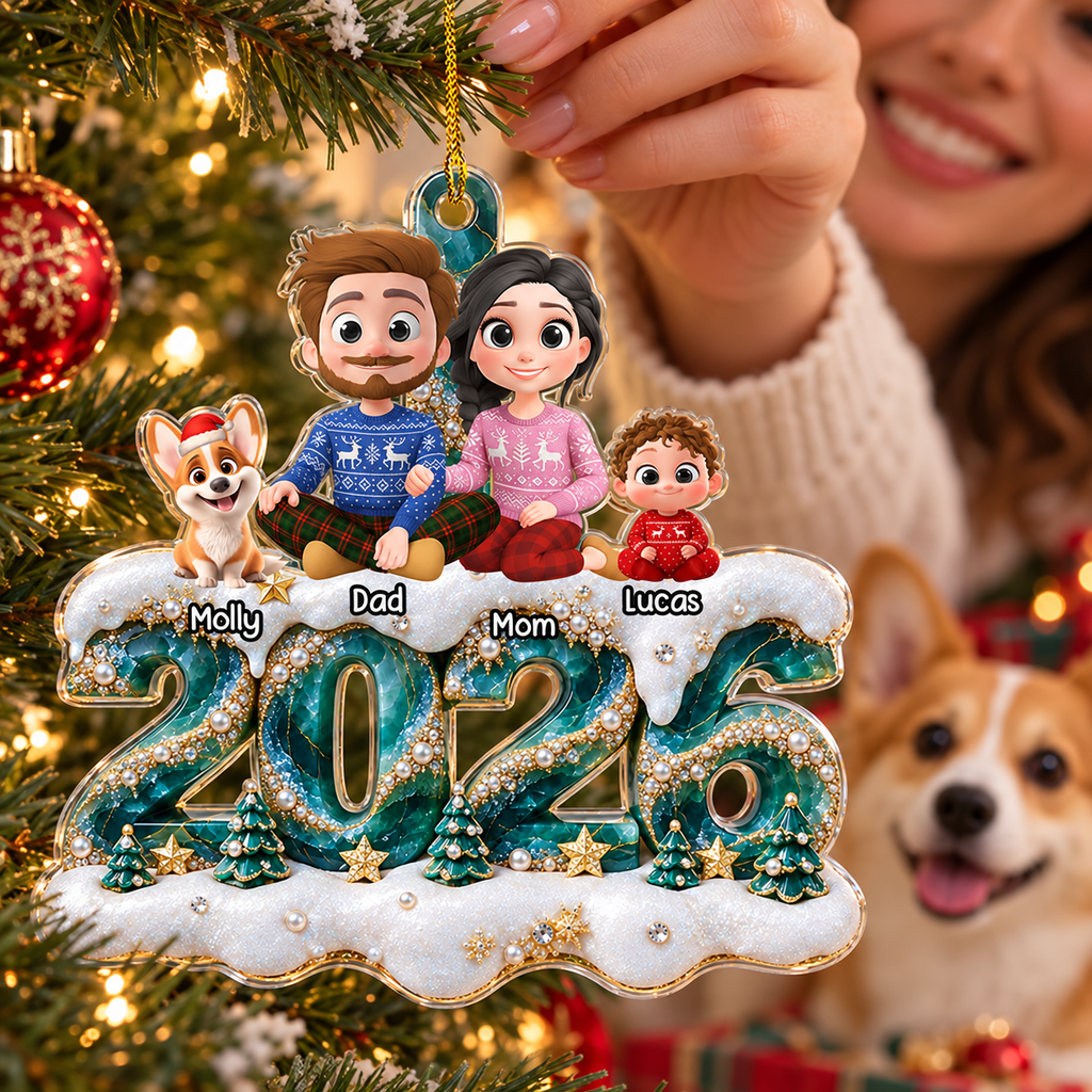 Together For Christmas - Personalized 3D Effect Acrylic Ornament