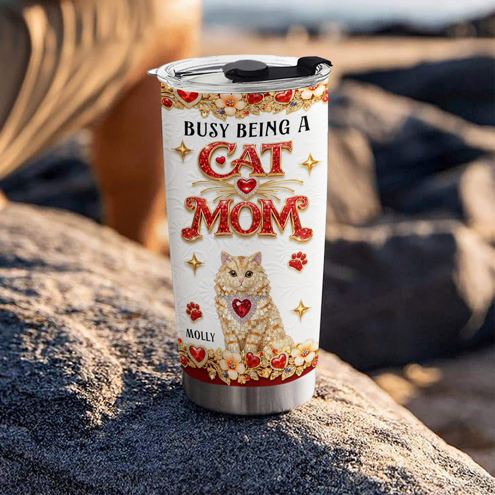 Custom Christmas Birthday Gifts For Cat Mom, Cat Lovers • Here To Be Your Baby - Personalized 3D Effect Tumbler