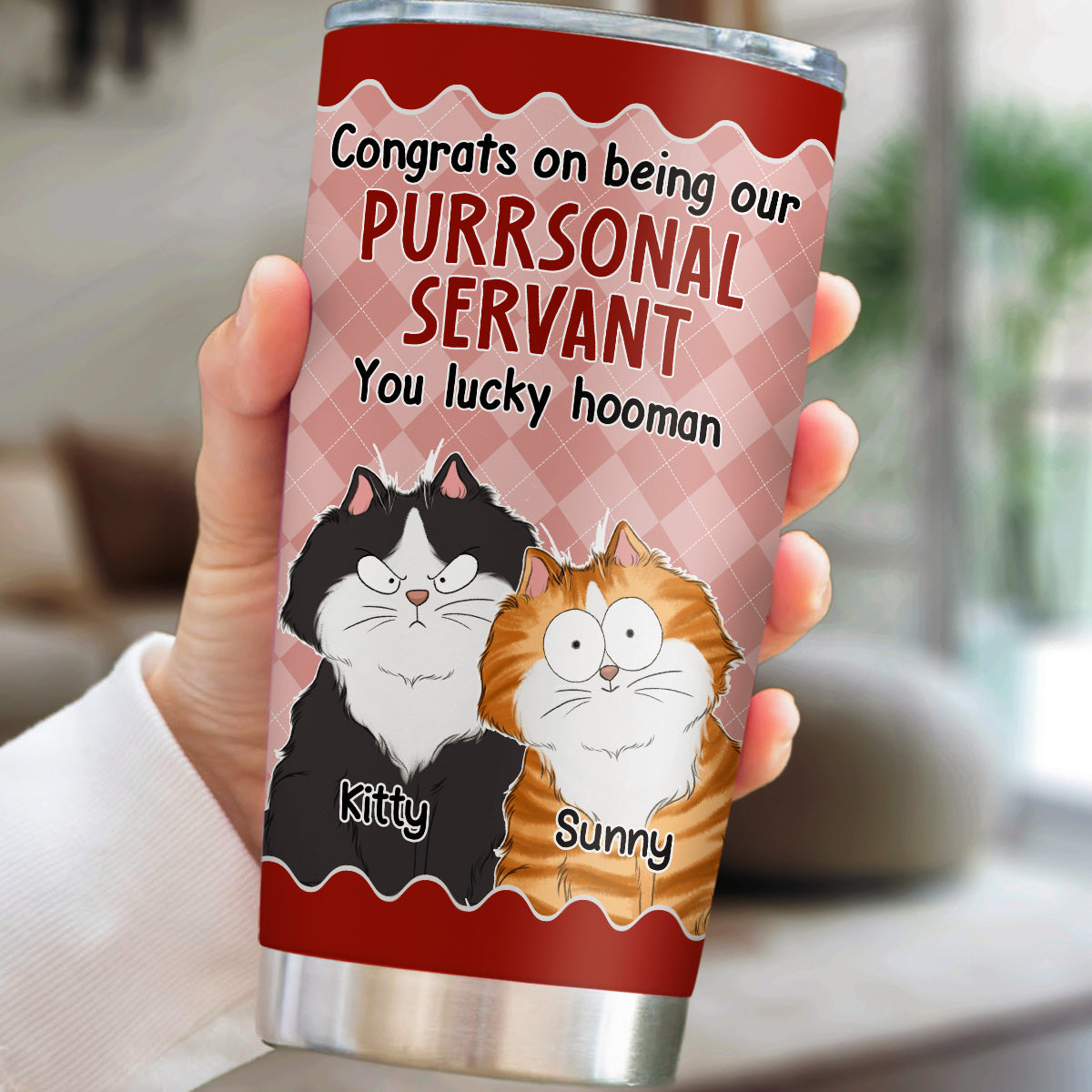 Custom Mother's day Birthday Gifts For Pet Mom, Pet Lovers • So Lucky Hooman - Personalized Tumbler