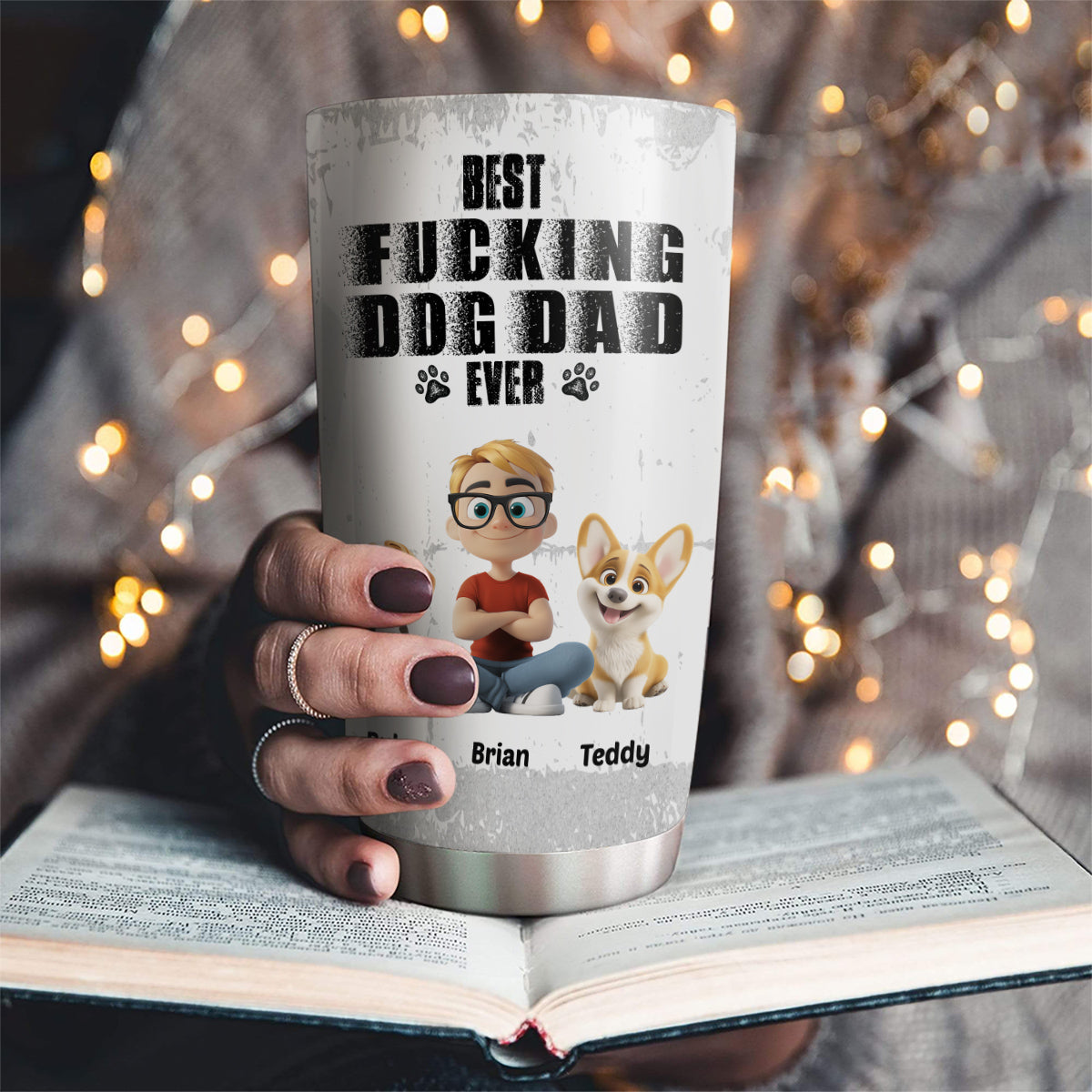 Custom Father's day Birthday Gifts For Dog Dad, Dog Lovers • Best Dad Ever - Personalized Tumbler