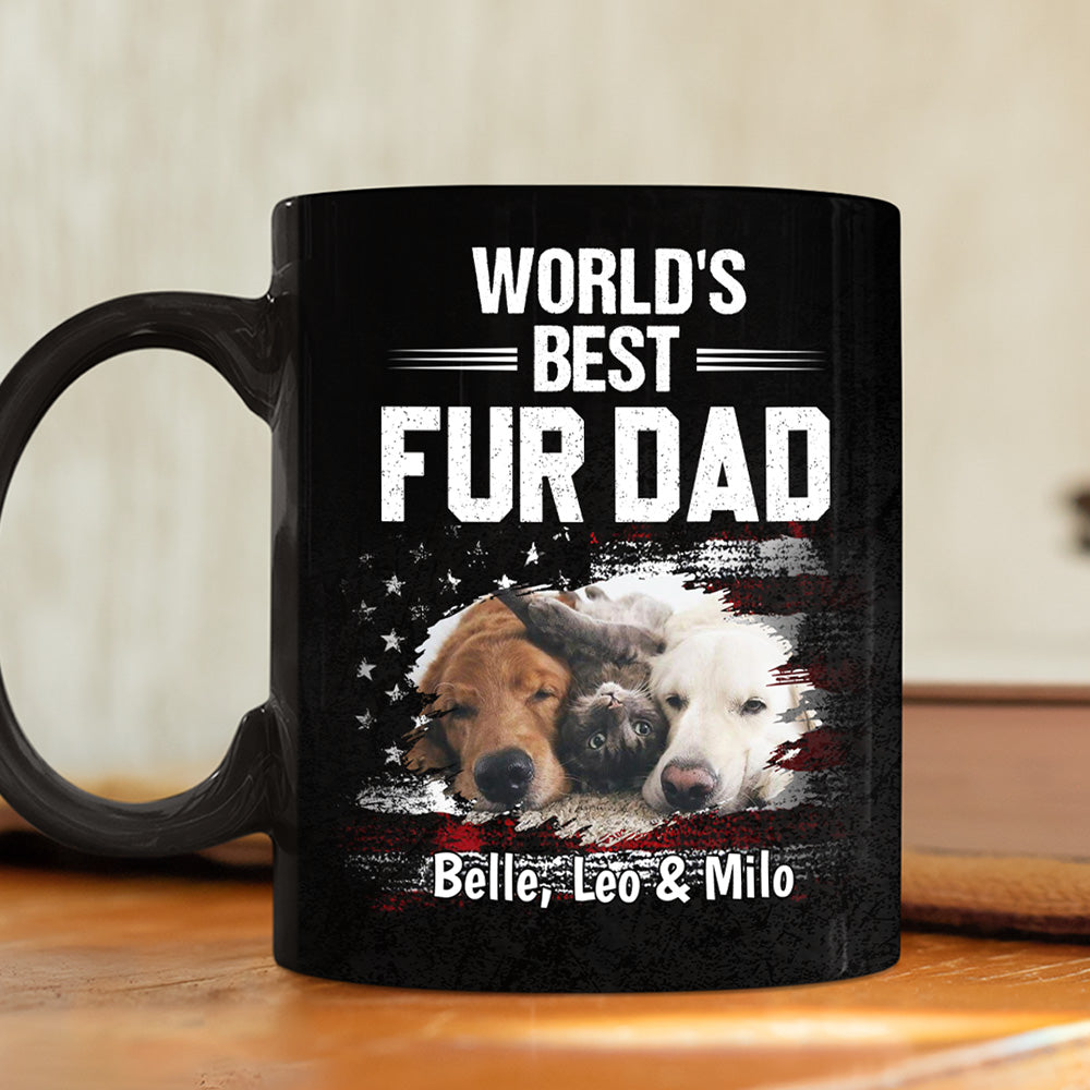 Custom Photo Father's day Birthday Gifts For Pet Dad, Pet Lovers • World Best Pet Dad Photo - Personalized Coffee Mug