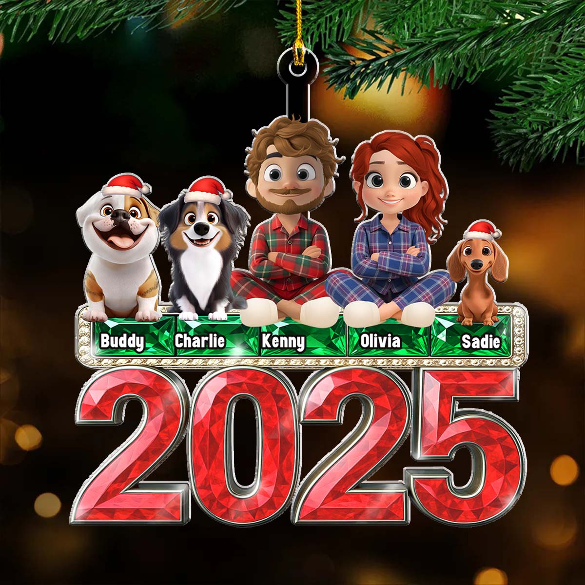 Custom Christmas Decor Home Birthday Gifts For Dog Lovers • This Is Us And Our Dog - Personalized Acrylic Ornament