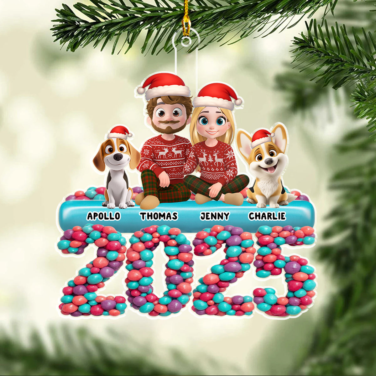 Custom Christmas Decor Home Birthday Gifts For Dog Lovers • Family Christmas Eve - Personalized Acrylic Ornament
