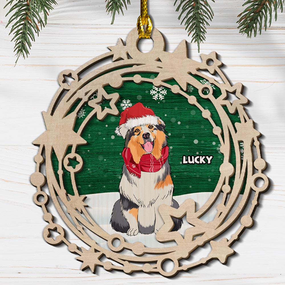 Starry Circle - Personalized 2-layered Wood Ornament