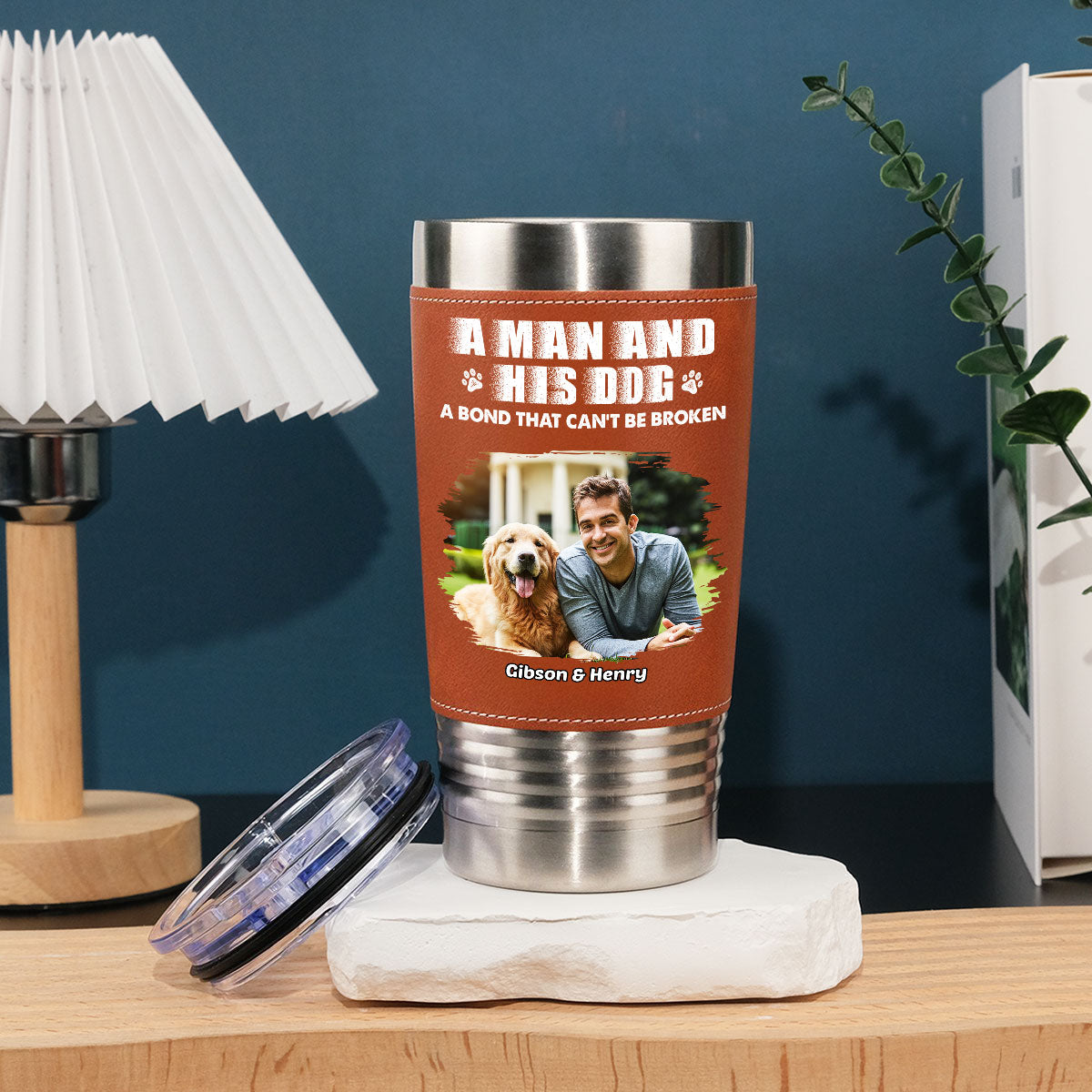 Custom Photo Christmas Birthday Gifts For Dog Lovers • Best Parent To Me Photo - Personalized Leather Tumbler