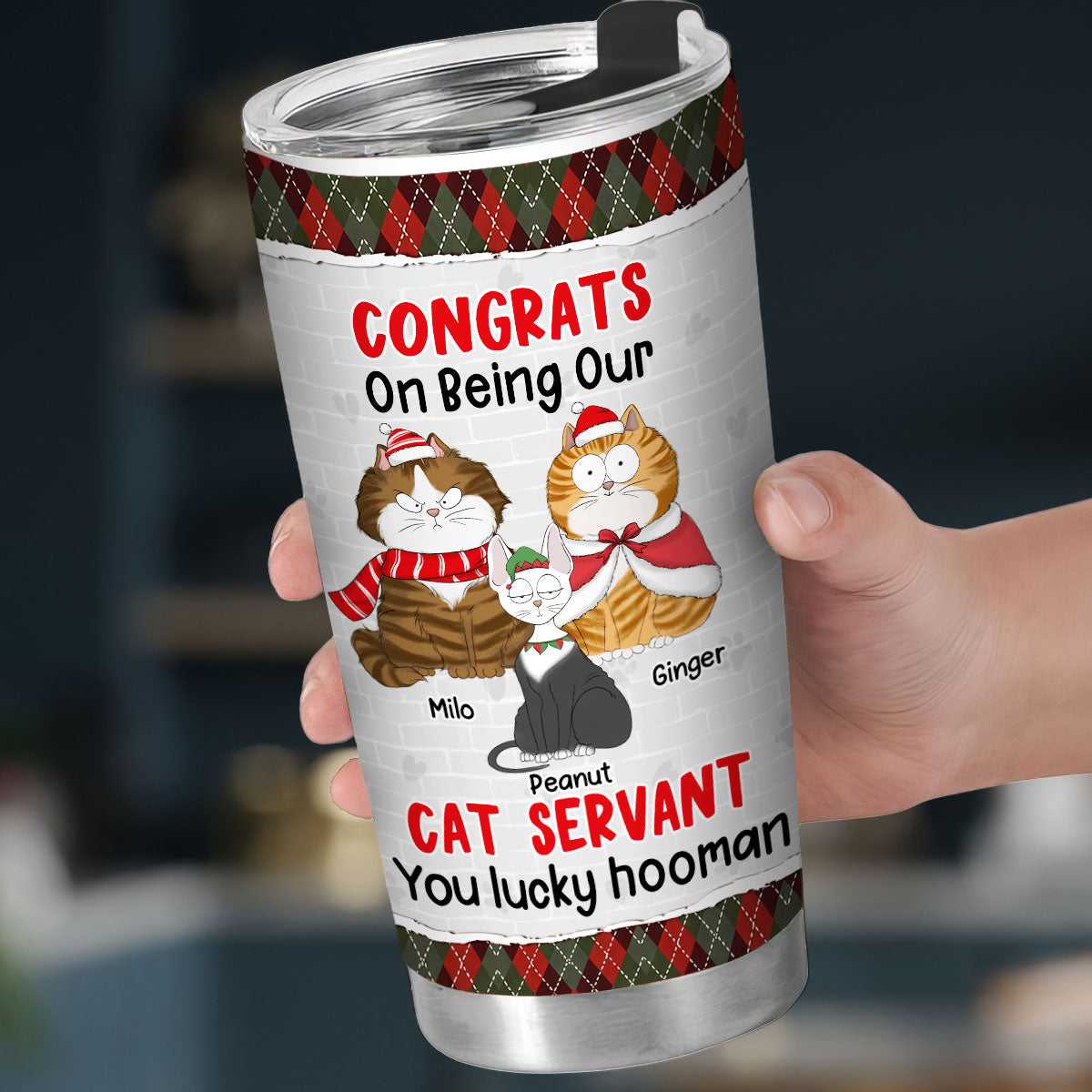 Custom Christmas Birthday Gifts For Pet Lovers • Congrats Lucky Hooman - Personalized Tumbler
