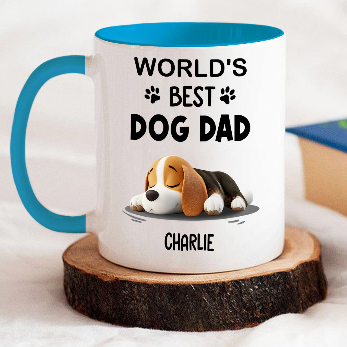 Custom Father's day Birthday Gifts For Dog Dad, Dog Lovers • World Best Dad - Personalized Accent Mug