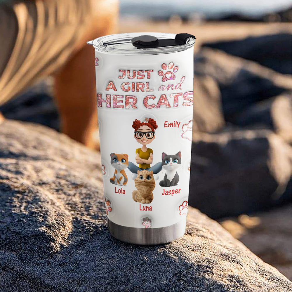 Custom Christmas Birthday Gifts For Cat Mom, Cat Lovers • Cats Are The Miracle - Personalized 3D Inflated Effect Tumbler
