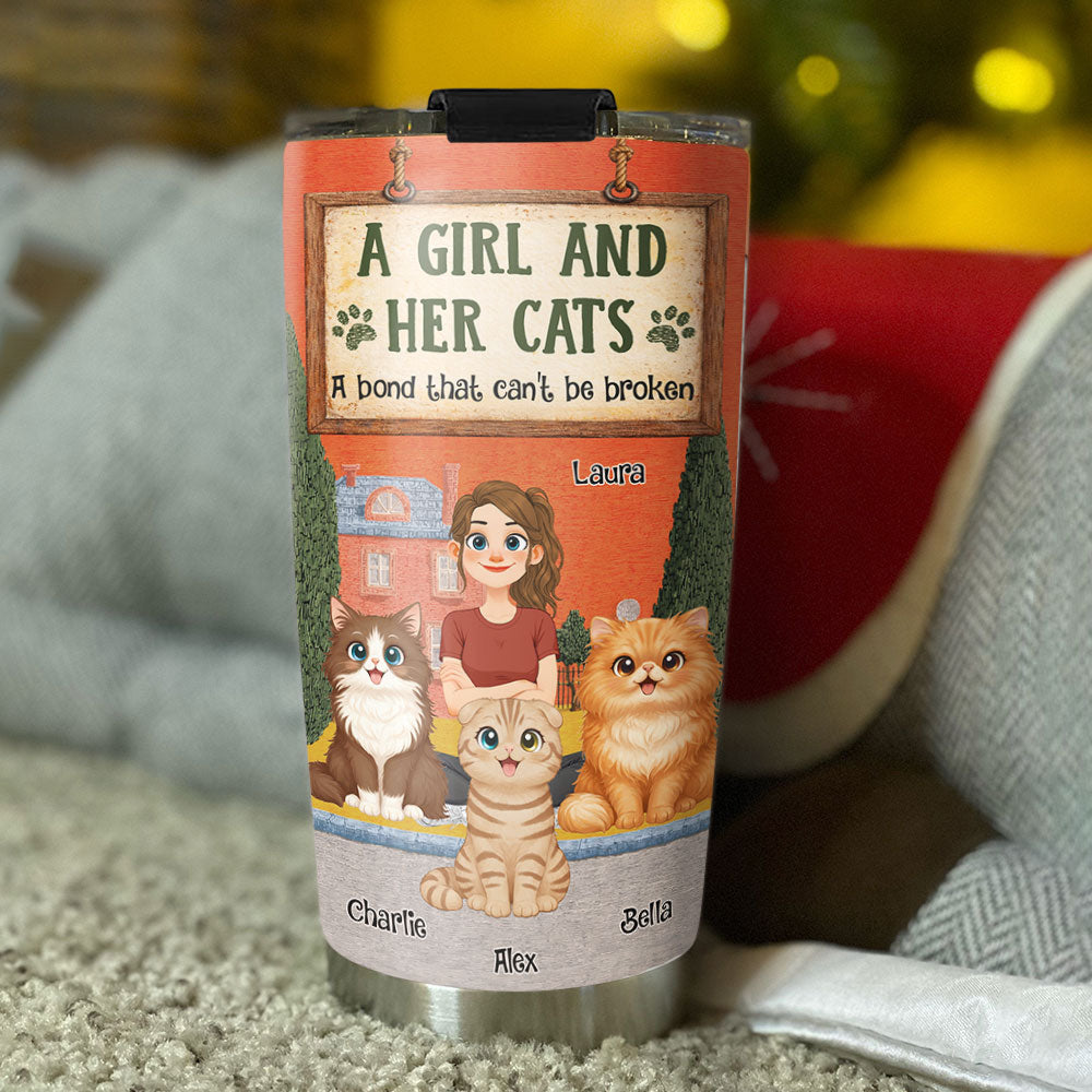 Custom Christmas Birthday Gifts For Cat Mom, Cat Lovers • In The Storybook Cat Mom Era - Personalized Tumbler