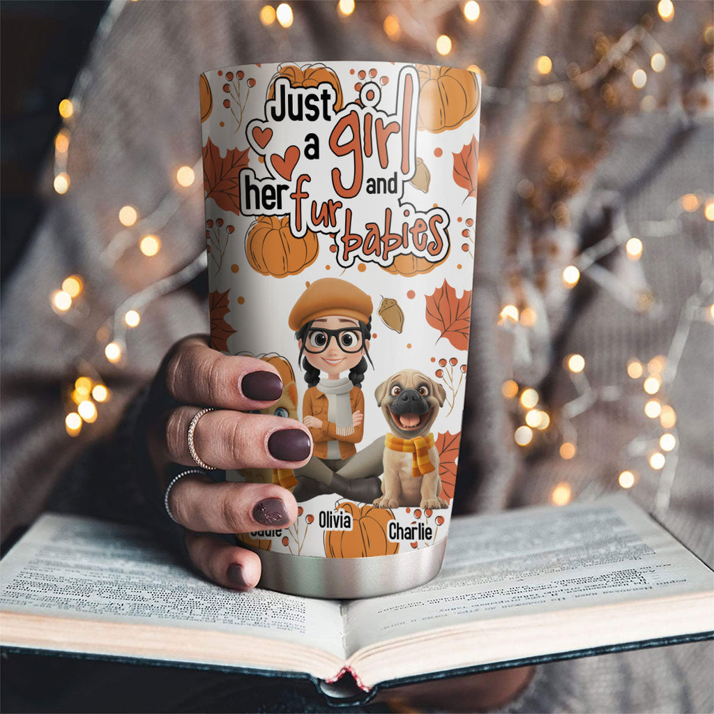 Custom Christmas Birthday Gifts For Pet Mom, Pet Lovers • Falling For Fur Babies - Personalized Tumbler