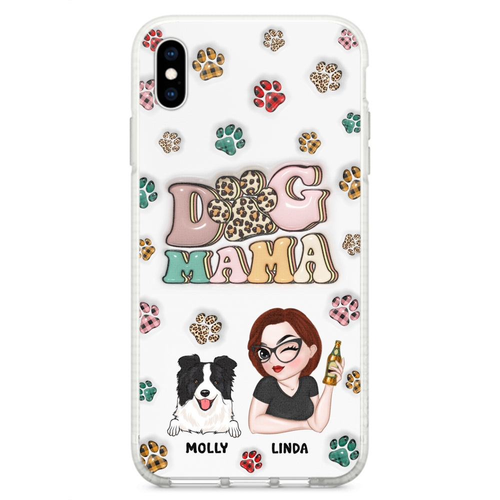 Dog Mom For Life - Personalized 3D Inflated Effect Phone Case