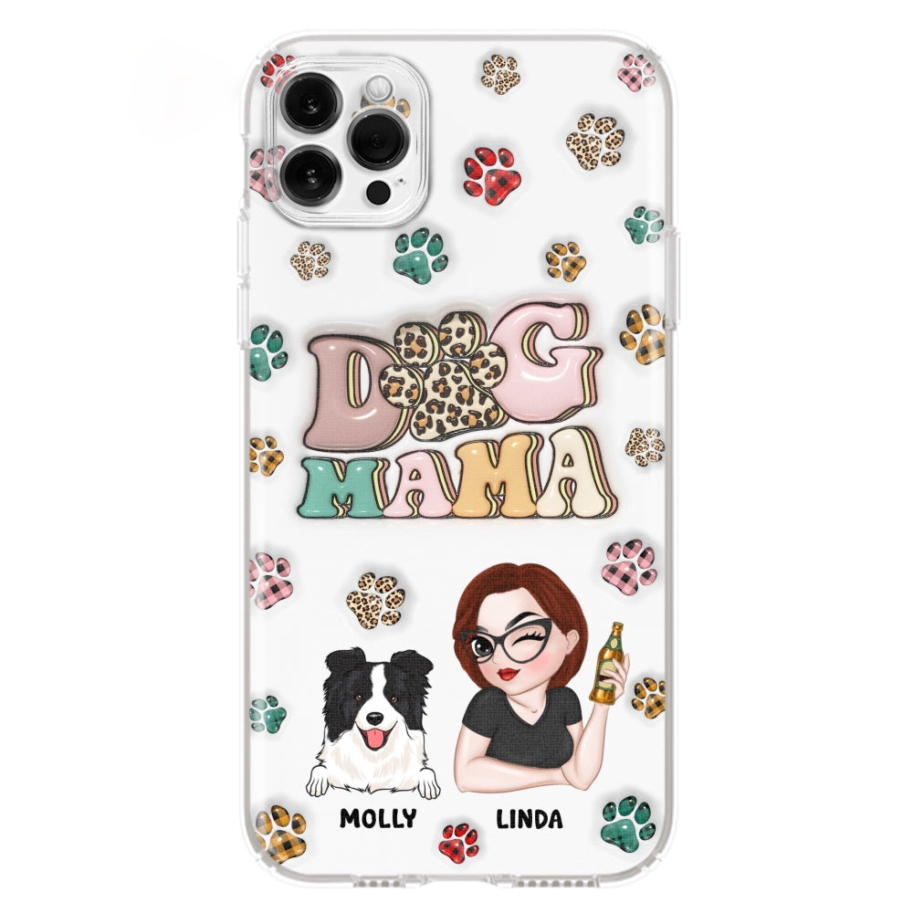 Dog Mom For Life - Personalized 3D Inflated Effect Phone Case